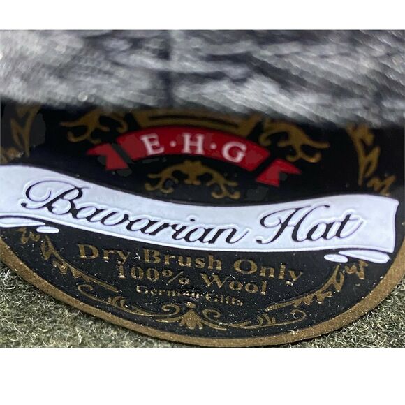 Oktoberfest Fedora Hat German Headwear Unisex Alpen Green Wool Trachten Size 7 - Picture 9 of 14